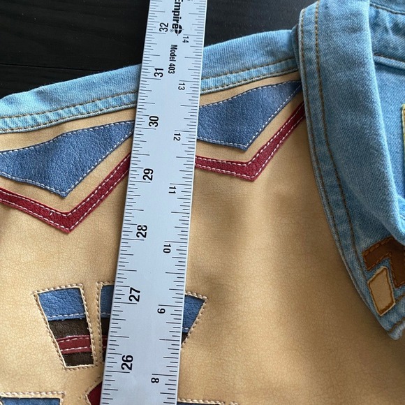 Shooter Shirt Large Pearl Snap Western Vintage Denim Pearl Snap Cowboy - Picture 8 of 10